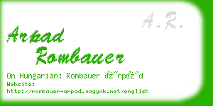 arpad rombauer business card